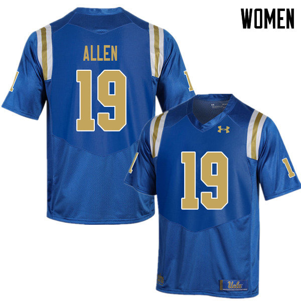 Women #19 Kazmeir Allen UCLA Bruins College Football Jerseys Sale-Blue